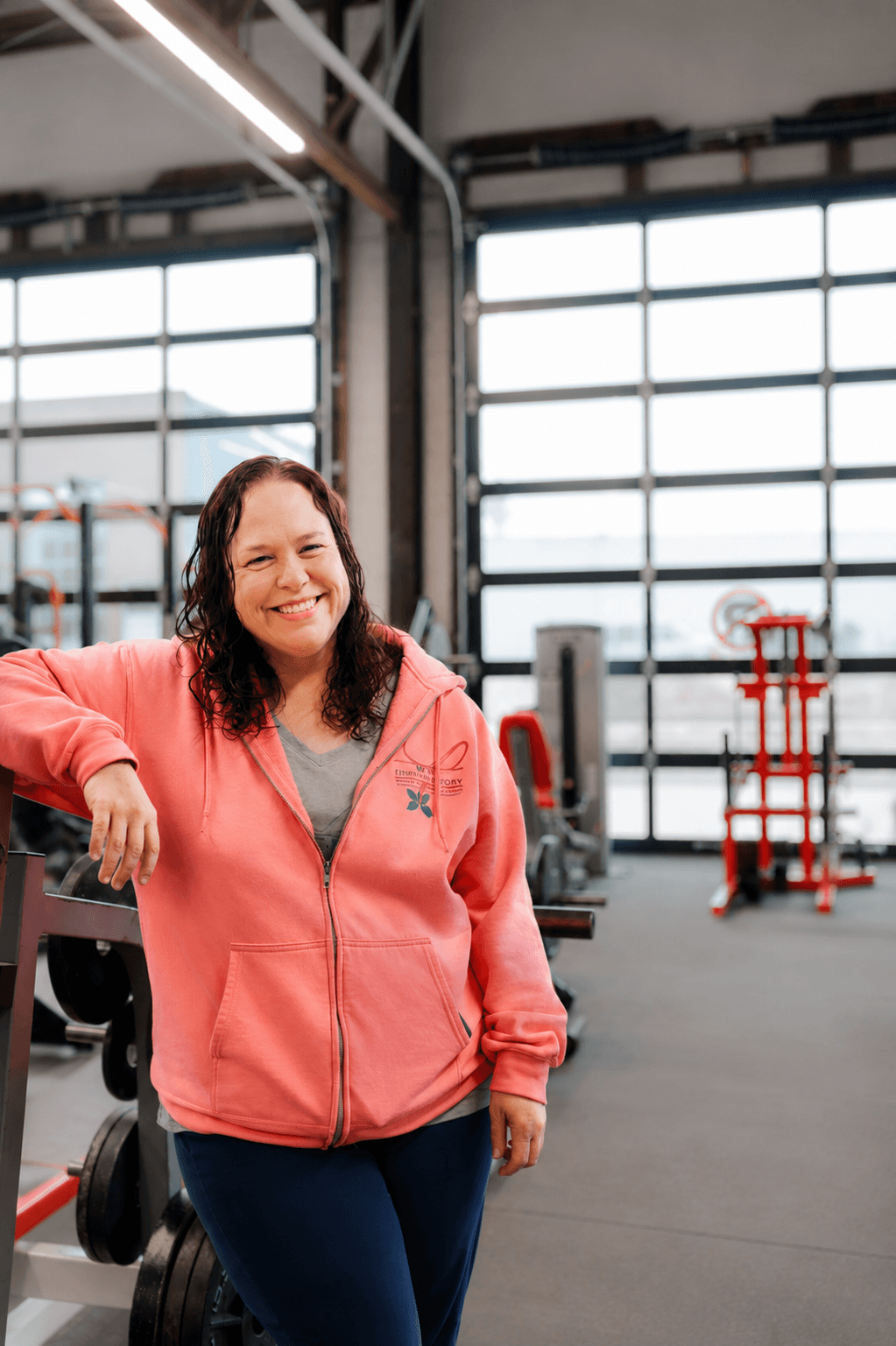 Mindy Hickey, APN in the gym at The Fitness Factory